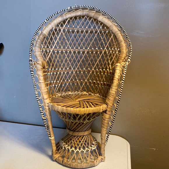 Accents Wicker Rattan Peacock Chair Plant Stand Boho Poshmark
